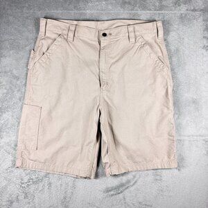 Carhartt Carpenter‎ Original Fit Shorts Men's 38 Khaki Canvas Work B147
